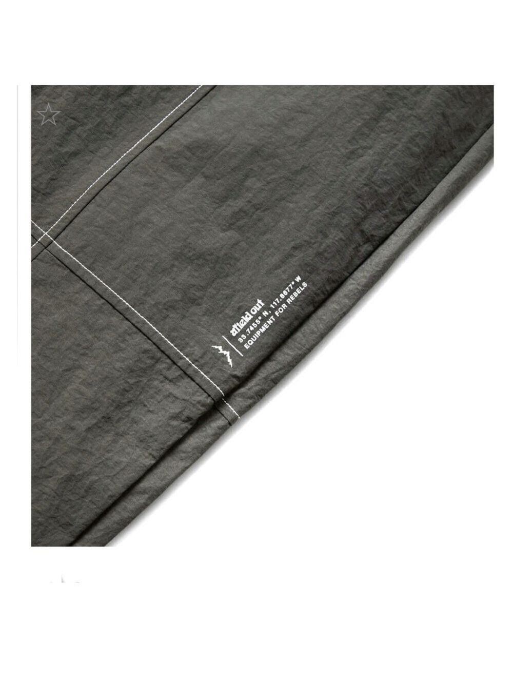 NEW - Afield out Tapered, Crinkled, Stitch Nylon, Canvas Gray Trousers Pants - Picture 4 of 16